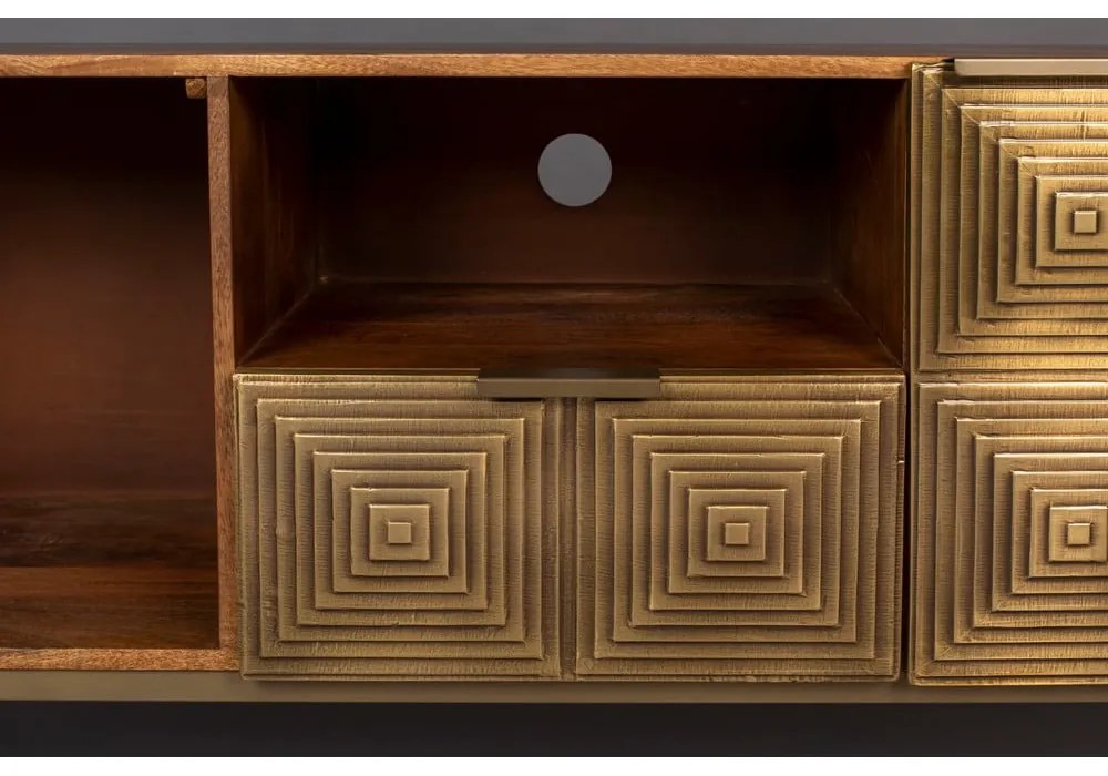 ТВ масичка от мангово дърво в златисто 40x60 cm Volan - Dutchbone