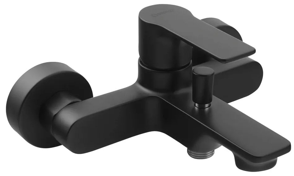 Матово-черна стенна батерия за вана (2 изхода) Pax – Sapho