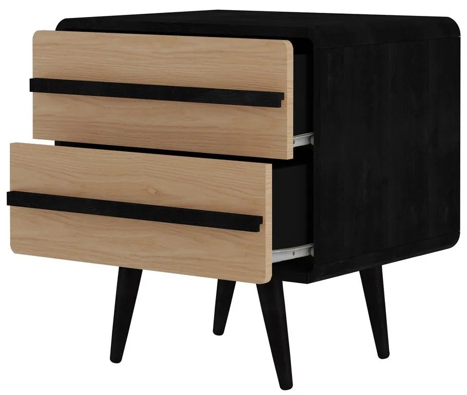 Нощно шкафче в черен и естествен цвят Chantal - Støraa