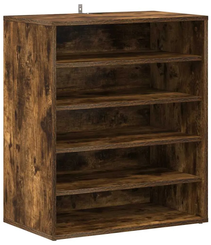 816014 vidaXL Шкаф за обувки, опушен дъб, 60x35x70 см, инженерно дърво