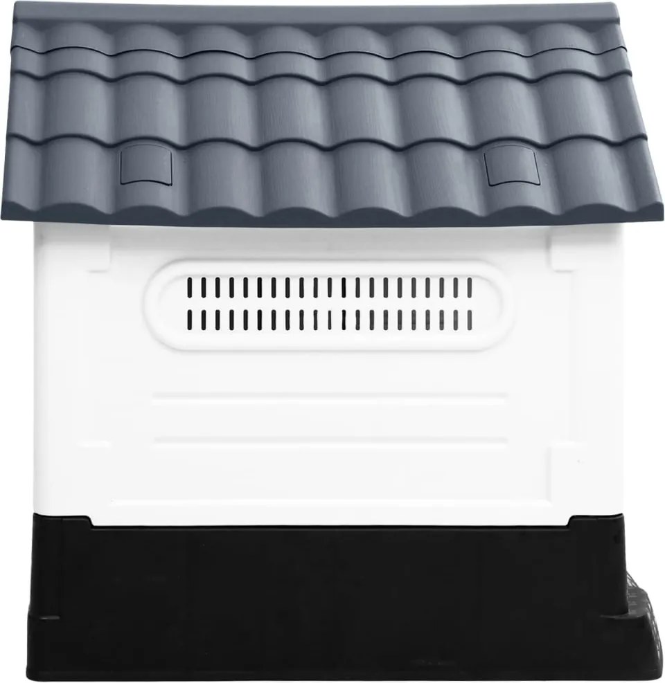 Кучешка колиба, сива, 57x68x66 см, полипропилен