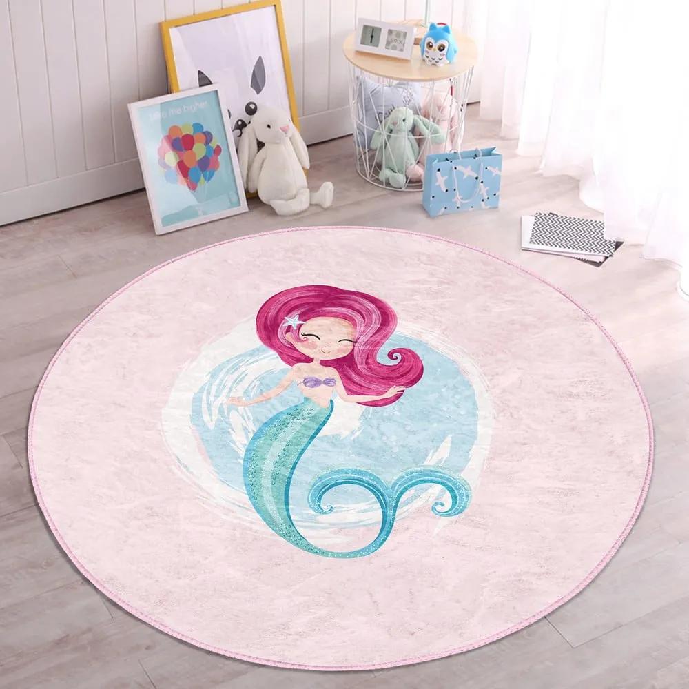 Розов детски килим ø 80 cm Comfort - Mila Home