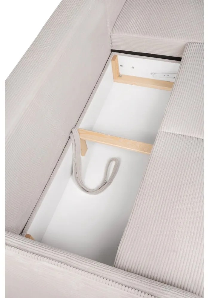 Бежов сгъваем ъглов диван от рипсено кадифе (десен ъгъл) Tori – Bonami Selection