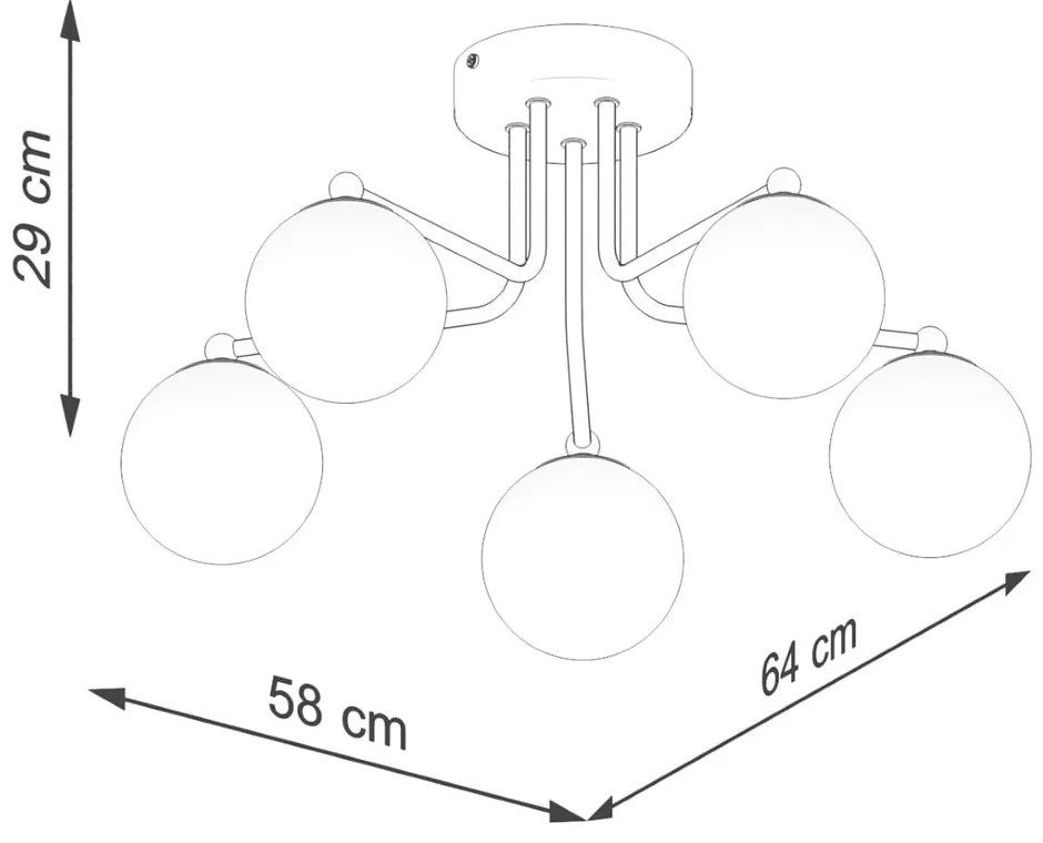 Черно-бяло осветително тяло за таван Beam – Sollux
