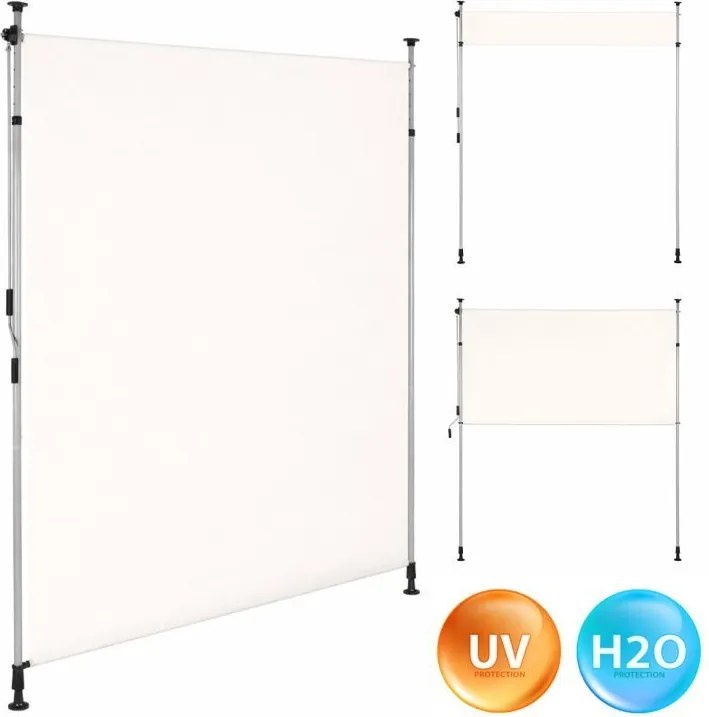 Свободностояща тента за балкон, параван за тераса с дръжка - бежова