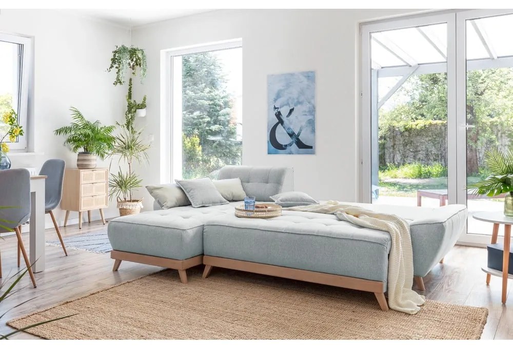 Светлосив разтегателен диван променлив ъглов диван Dazzling Daisy - Miuform