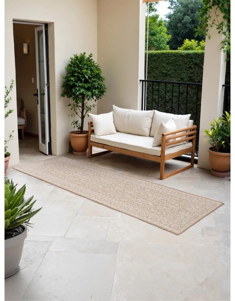 Пътека за открито и закрито в цвят слонова кост и бежово 80x250 cm Duet Kona – NORTHRUGS