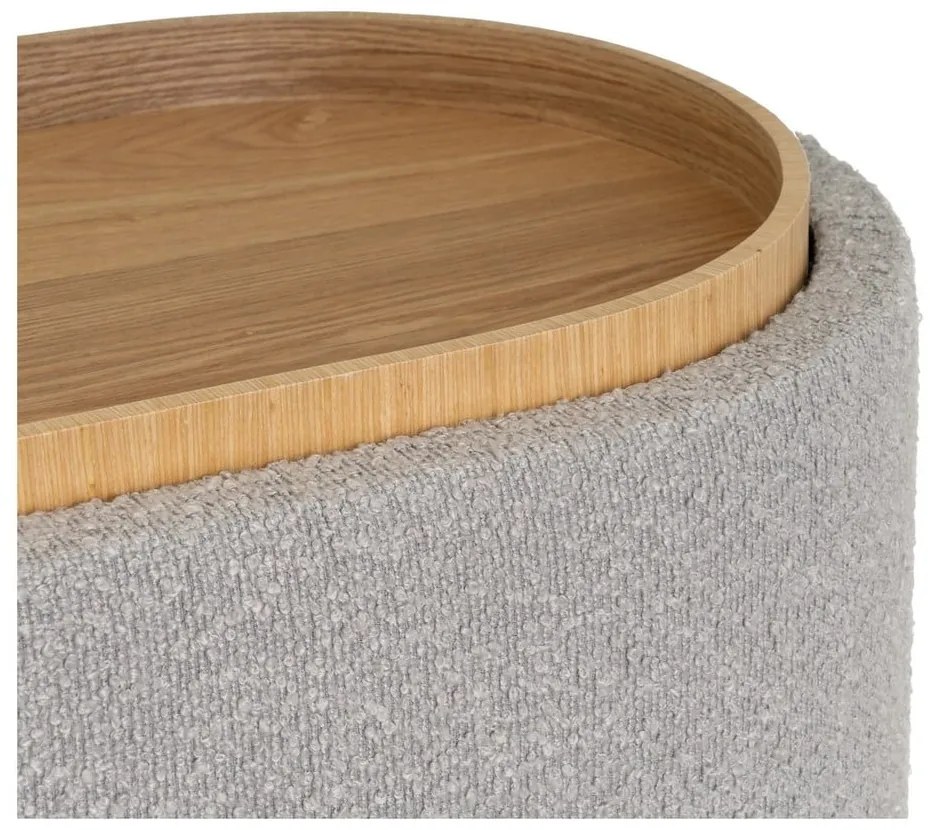 Светлосива табуретка от букле – Casa Selección