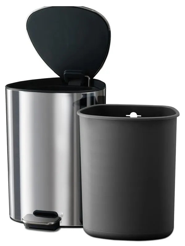 Пластмасово кошче за боклук с педал в сребрист цвят 5 l Luxe – Joseph Joseph
