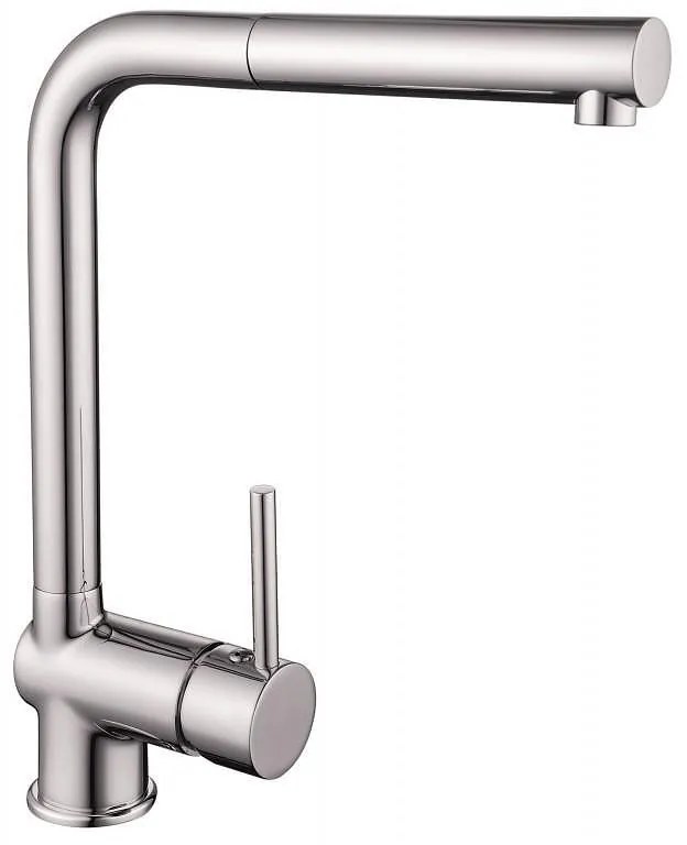 Смесител за кухня ICF 7197008, месингов, хром, с изтеглящ душ, 30x22.5см