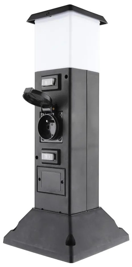 Solight PG05 - Външна лампа с 2 контакта 1xE14/15W/230V IP44 черна