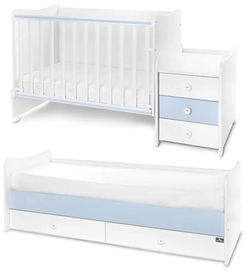 MAXI PLUS NEW БЕБЕШКО ТРАНСФОРМИРАЩО СЕ ЛЕГЛО БЯЛО/BABY BLUE 70/160 СМ