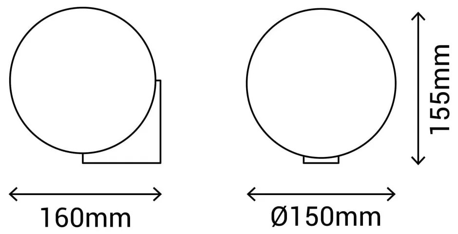 Черна стенна лампа , ø 15 cm Obi - SULION