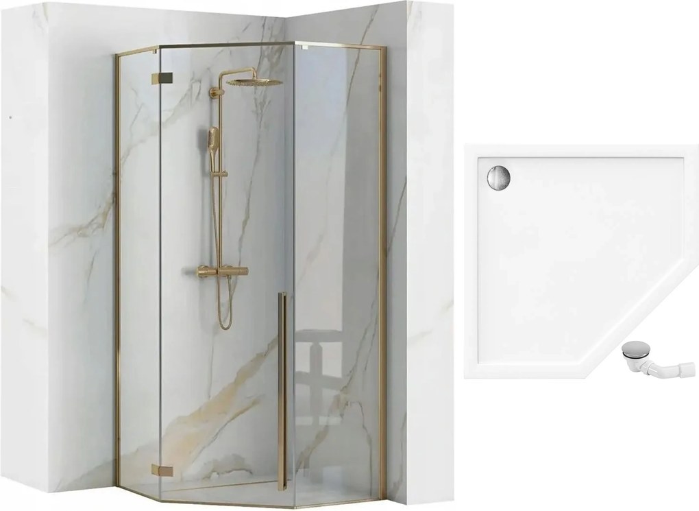 Душ кабина Rea DIAMOND GOLD 90x90