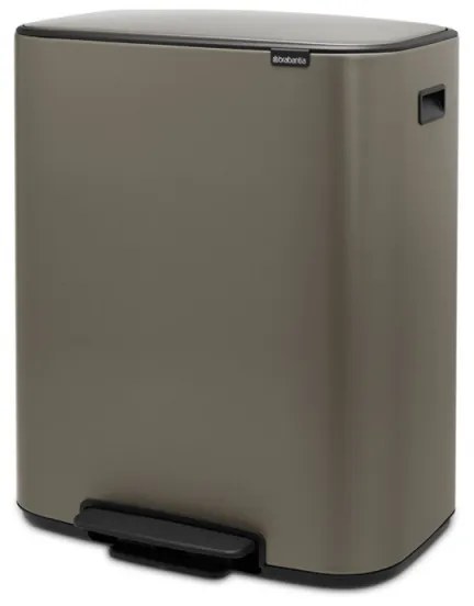 Кош за боклук Brabantia Bo Pedal 1003184, 60 л, Леко затваряне, Противоплъзгаща основа, Сив