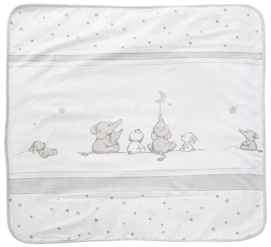 Бяло/сиво бебешко одеяло от микроплюш 80x80 cm Sternenzauber – Roba