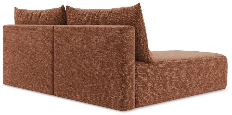 Разтегателен ъглов диван с място за съхранение в тухлен цвят (ляв ъгъл) Kalena – Makamii