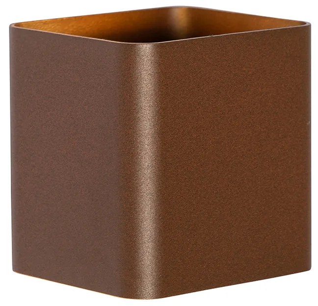 Модерна стенна лампа ръждиво кафява с LED IP54 квадратна - Evi