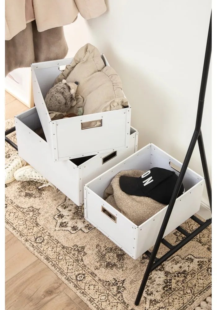 Бели картонени кутии за съхранение в комплект от 3 броя Ture - Bigso Box of Sweden