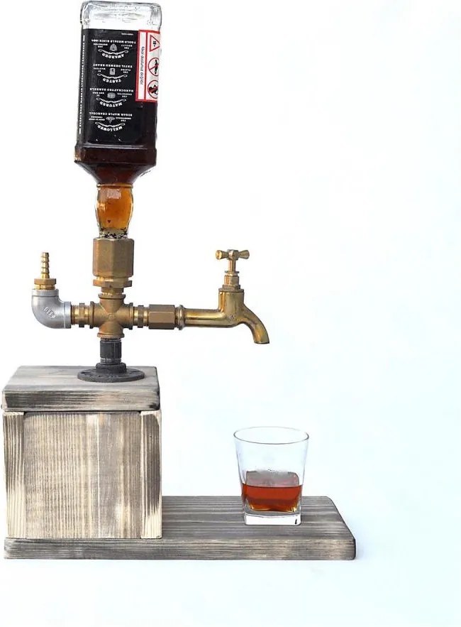 Диспенсър за напитки 30x32 см златист/смърч