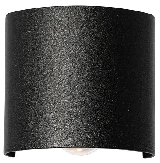 Външна стенна лампа черна с LED 2-светлина IP54 - Silly