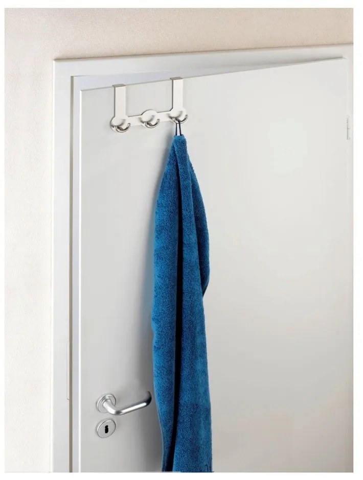 Висяща закачалка за врата с 3 куки в сребристо Rondo - Wenko