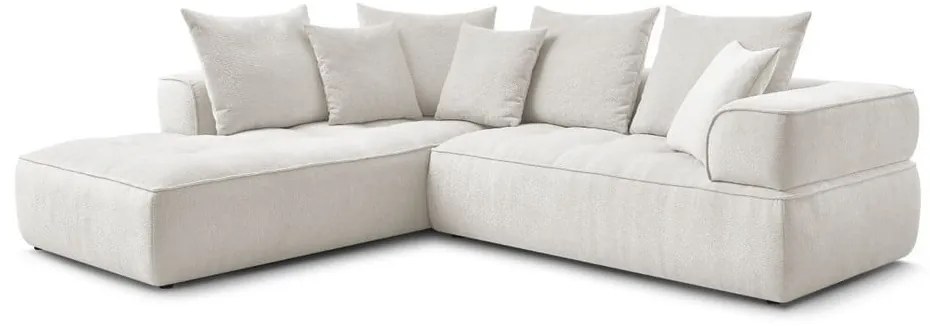 Бежов шенилов ъглов диван (ляв ъгъл/L форма) Whesley – Bobochic Paris