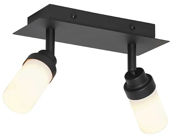 Модерен прожектор за баня черен 2-светлина IP44 - Japie