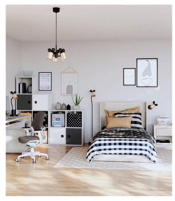 Черна/ в златист цвят детска лампа за стена с метален абажур Mouse – GTV