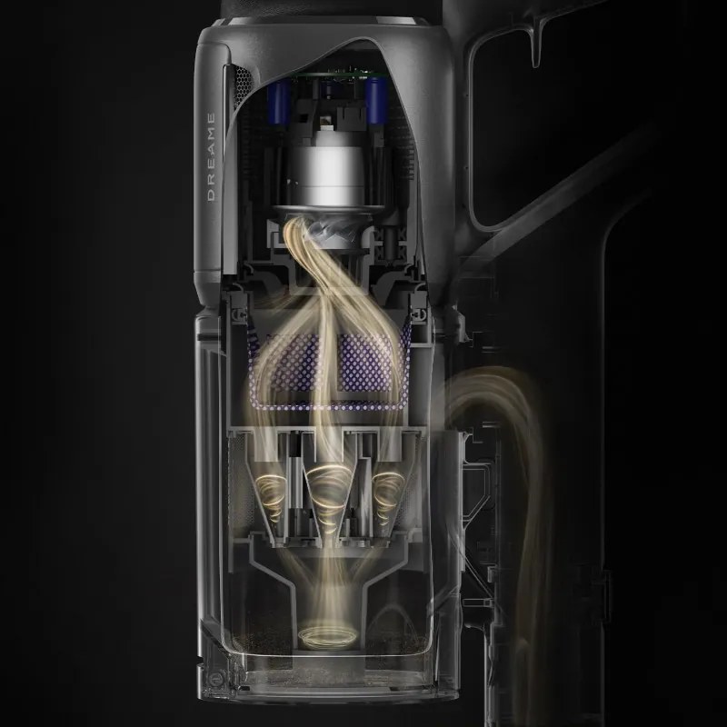 Вертикална прахосмукачка Dreame Z30 VZV17A, 855W, 310AW, 150000 об/мин, 3 степени, 0.6 л, 90 мин, HEPA H14, LED, Безчетков мотор, Черен