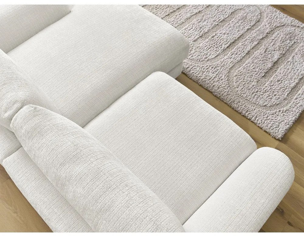 Бял шенилов ъглов диван (десен ъгъл) Leonore – Bobochic Paris