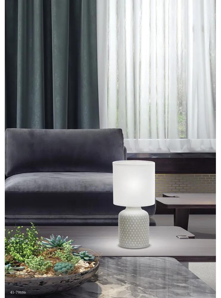 Сива настолна лампа с текстилен абажур (височина 32 cm) Iner - Candellux Lighting