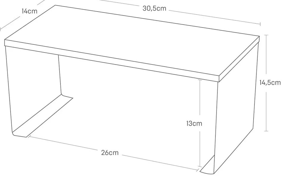 Метален допълнителен рафт в бял и естествен цвят 30,5x14 cm Tosca – YAMAZAKI