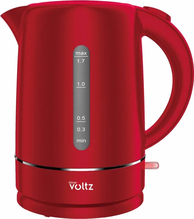 Електрическа кана Oliver Voltz Daisy OV51230W, 2200W, 1.7 л, Автоматично изключване, Червен