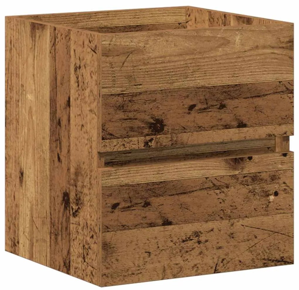 862539 vidaXL Шкаф за мивка в баня с чекмедже Старо дърво 41 x 38,5 x 45 cm