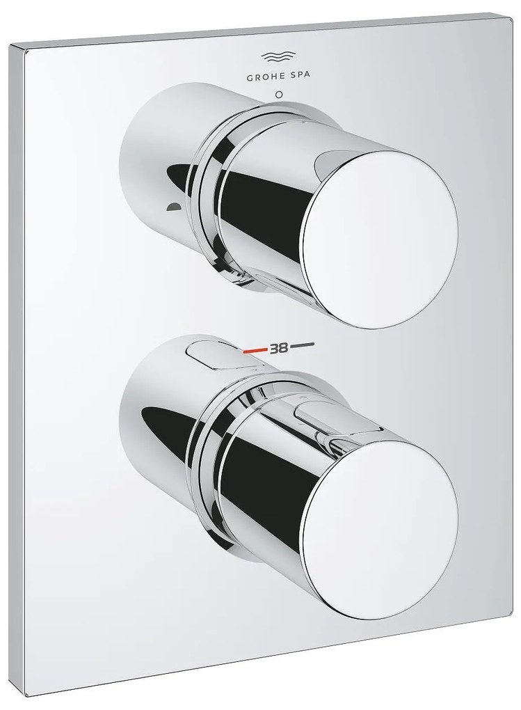 Термостат, 27618000 Grohtherm F, Grohe, с двустепенен превключвател, хром, 21х17.1см