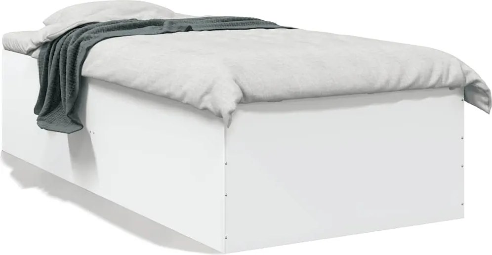 3280958 vidaXL Рамка за легло, бяла 100x200 см, масивно дърво