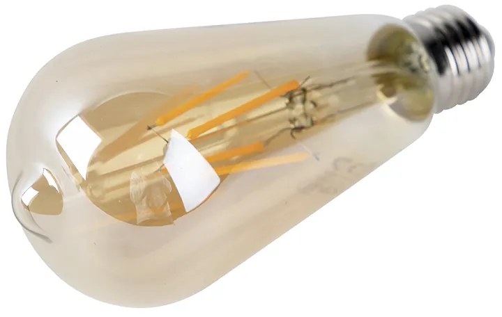 Комплект от 3 LED крушки E27 ST64 златист с датчик за здрач 4W 400lm 2200K