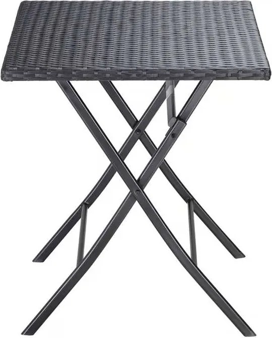 Сгъваема градинска маса от полиратан Rom със стоманена рамка 75 × 65 × 65 cm