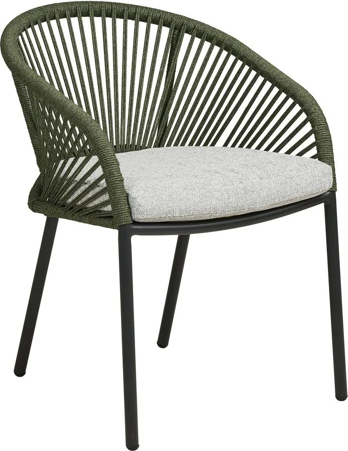 Зелен градински стол метален/подплатен Novella – House Nordic