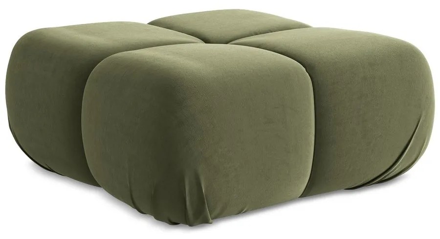 Светлозелена кадифена модулна табуретка Lokua – Makamii