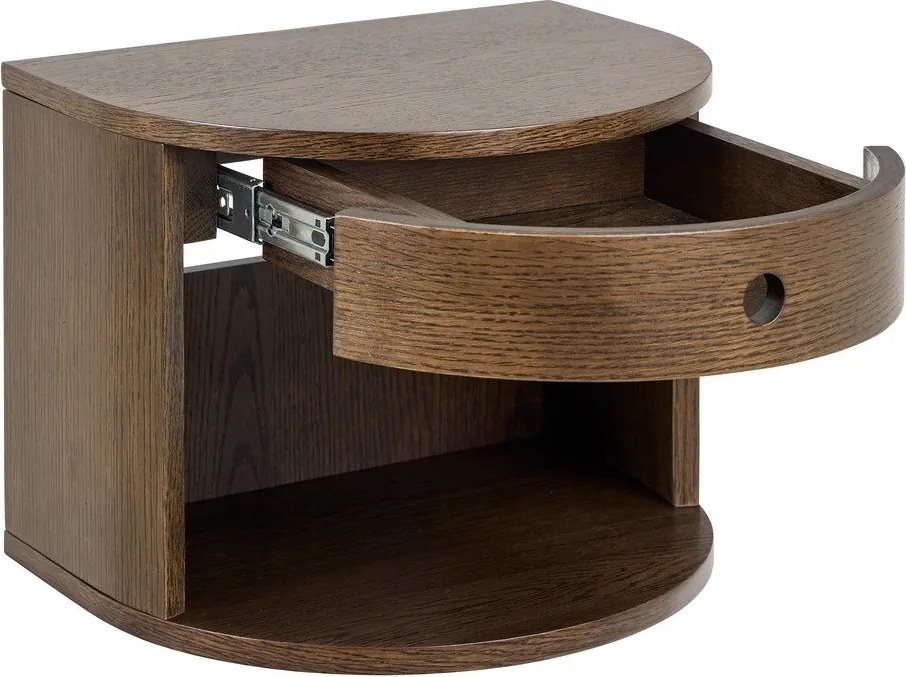 Нощно шкафче от декор от дъб в тъмно естествен цвят Paron – Actona