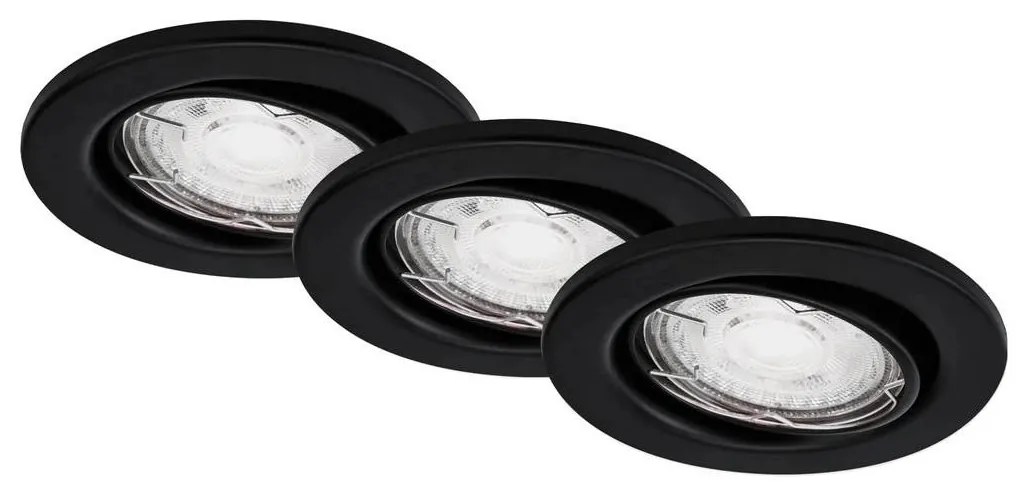 Brilo - К-кт 3x LED Лампа за вграждане в баня 1xGU10/5W/230V IP23 черен