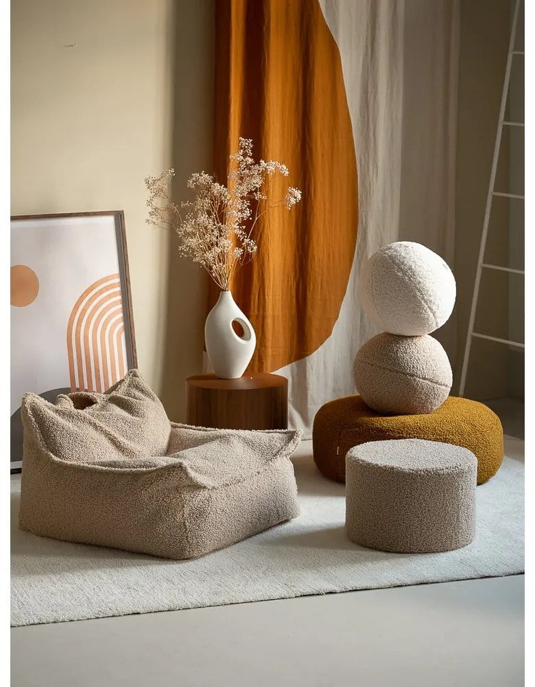 Светлокафяв детски пуф от букле Chair – Wigiwama