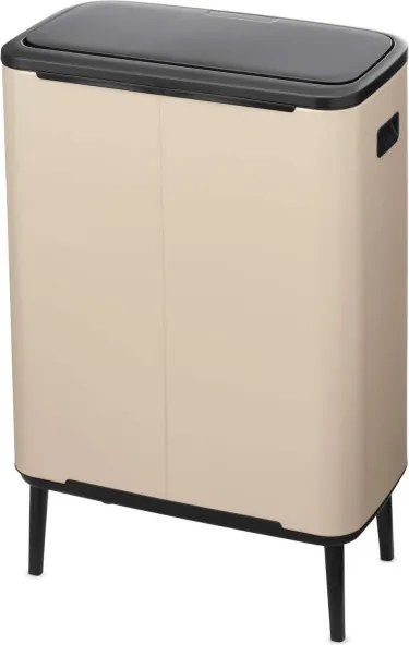 Кош за боклук Brabantia Bo Touch Hi 1010457, 60 л, Странични отвори за пренасяне, Регулируеми крака, Бежов