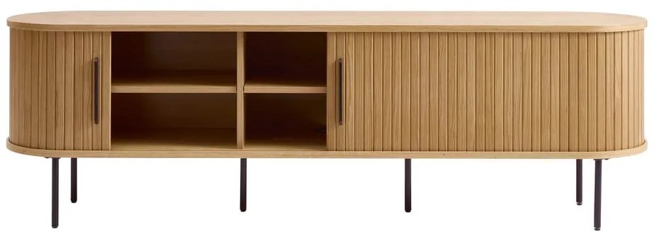 Масичка за телевизор с дъбов декор в естествен цвят 56x180 cm Nola - Unique Furniture