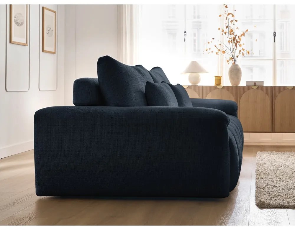 Тъмносин шенилов диван 264 cm Ivane – Bobochic Paris