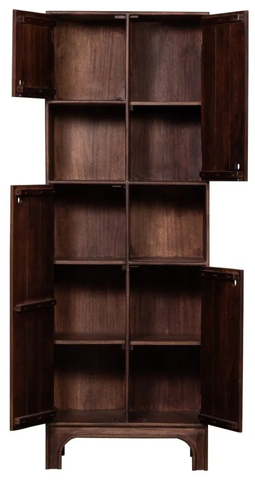 Тъмнокафяво шкафче от масивно манго 75x210x45 cm Staes – WOOOD