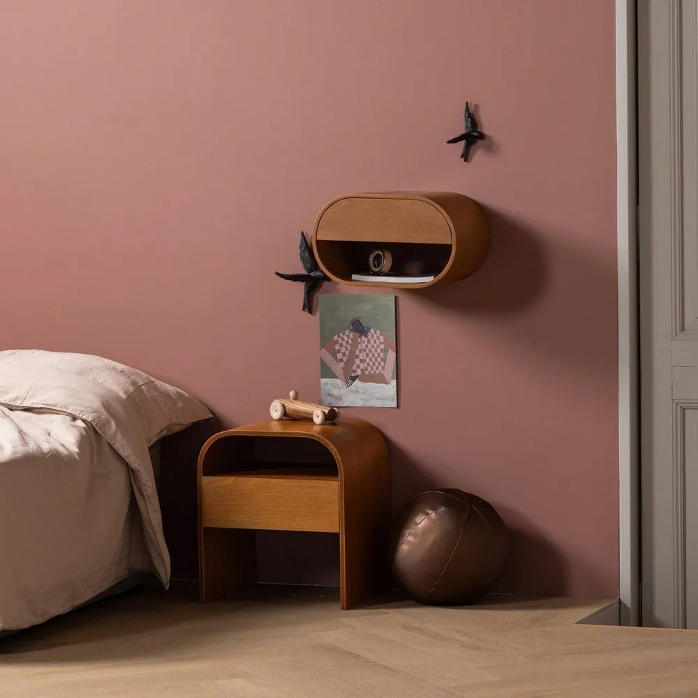 На няколко нива стенен рафт в естествен цвят 39 cm Momo – WOOOD