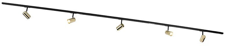 Интелигентна релсова система черна със злато 1-фазен 5-светлина с WiFi GU10 - Jeana